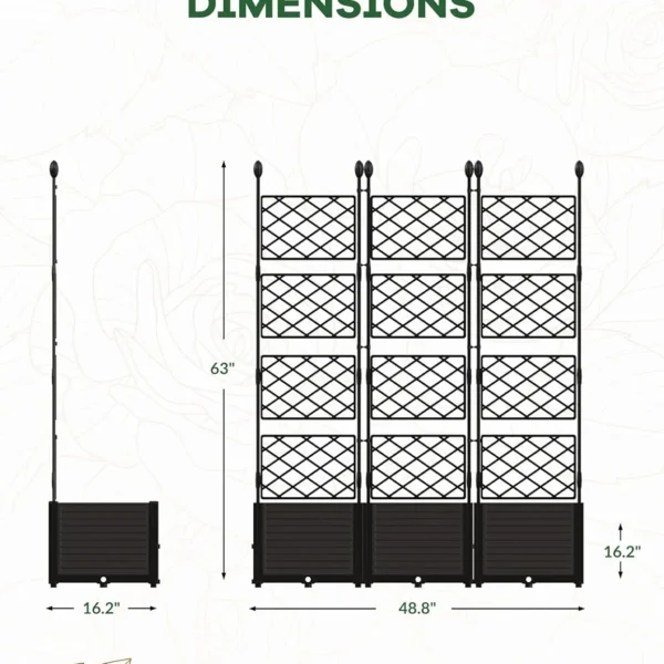 Plastic Plant Box with Metal Trellis