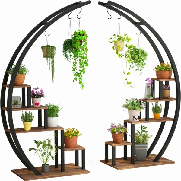 2pcs 5-Tier Metal Plant Stand for Indoor