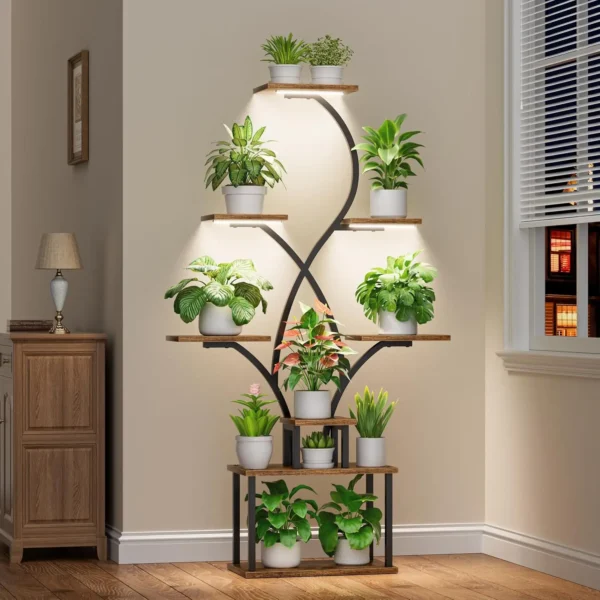 62" Tall Plant Stand with Grow Lights