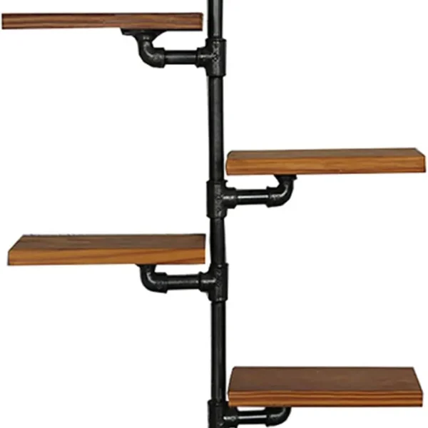 Black Pipe Corner Floating Wall Shelves